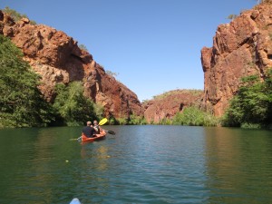Canoeing up the gorge.